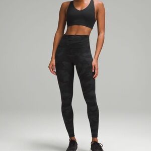 Lululemon 🍋 Wunder Train High-rise black camo leggings size 04